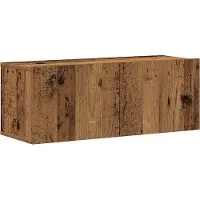 vidaXL Tv-wandkasten 4 st bewerkt hout oud houtkleurig