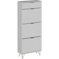 Vicco Helge Schoenenkast – 60 x 145 cm 3 compartimenten Wit