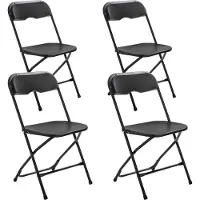 Oviala - Set van 4 zwarte inklapbare ontvangststoelen - REKKEM