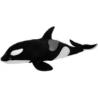Nature Planet Knuffeldier orka - zachte pluche stof - veel details - zwart/wit - 90 cm - Cadeau - Kinderen - Zeedieren