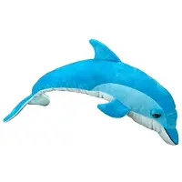 Nature Planet Knuffeldier dolfijn - pluche - veel details - blauw - 60 cm - Zeedieren