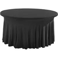 Oviala - Tafelkleed voor ronde tafel van 180 cm elastisch zwart