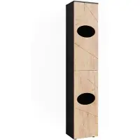 Vicco Linnenkast Irma, Antraciet/Goudkleurig Eiken, 37.2 x 192 cm