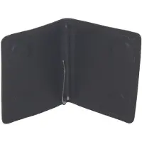 Oi zwarte lederen dollarclip billfold alleen voor biljetten / zeer dunne heren portemonnee met geldklem / lederen cover met klem voor biljetten afgesloten met magneetsluiting / zwart leer / 443