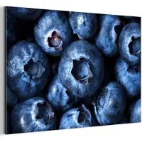 MuchoWow Aluminium schilderij 30x20 cm - Wanddecoratie metaal - Bessen - Blauw - Fruit - Metalen muurdecoratie woonkamer - Decoratie industrieel - Foto op dibond - Industriële accessoires slaapkamer