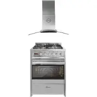 Gurari GCH E 610 X, gasfornuis vrijstaand 60 cm+GCH T 465 IS 60 BL PRIME Afzuigkap 60 cm