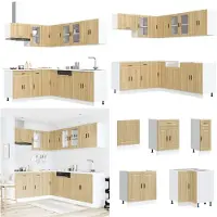 vidaXL 11-delige Keukenkastenset Porto bewerkt hout sonoma eikenkleur - Keukenkastset - Keukenkastsets - Keukenunitset - Kastset