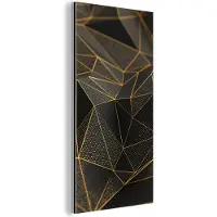 MuchoWow Wanddecoratie Metaal - Aluminium Schilderij Industrieel - Abstract - Goud - 3D - Luxe - Kunst - 20x40 cm - Dibond - Foto op aluminium - Industriële muurdecoratie - Voor de woonkamer/slaapkamer