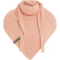 Knit Factory Vera Omslagdoek - Driehoek Sjaal Dames - Zomersjaal - Katoenen sjaal - Luchtige Sjaal voor de lente, zomer en herfst - Stola - Ecru/Apricot - 190x65 cm