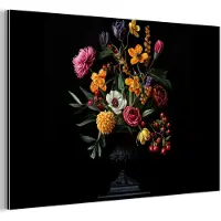 MuchoWow Aluminium schilderij 30x20 cm - Wanddecoratie metaal - Sierlijk - Boeket - Bladeren - Metalen muurdecoratie woonkamer - Decoratie industrieel - Foto op dibond - Industriële accessoires slaapkamer