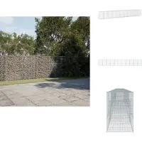 vidaXL Gabion met deksel, 1100x100x150 cm, verzinkt staal