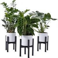 Lumaland bamboe bloemenstandaard - 30 x 30 x 35,5 cm - set van 3