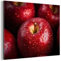 MuchoWow Aluminium schilderij 160x120 cm - Wanddecoratie metaal - Rood - Appels - Fruit - Metalen muurdecoratie woonkamer - Decoratie industrieel - Foto op dibond - Industriële accessoires slaapkamer