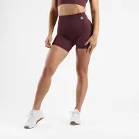 ZEUZ Korte Sport Legging Dames High Waist - Sportkleding & Sportlegging Squat Proof voor Fitness & Crossfit - Hardloopbroek, Yoga Broek - 70% Recycled Nylon & 30% Elastaan - Bordeaux Rood - Maat S