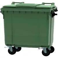 ESE Afvalcontainer 660 liter groen - 4 wielen - met deksel