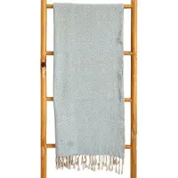 NATURN LIVING Plaid vervaardigd uit gerecycled katoen van | 150 x 125 cm | interieur deken | plaids woonaccessoires | Blauw