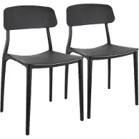 Oviala - Set van twee polypropyleen stoelen zwart - Sofia