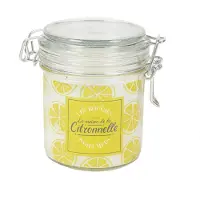 WDMT Zeste de Soleil – Citronella Geurkaars tegen Muggen – Ø 8,5 cm – Buitenkaars met Citroengeur – Glazen Weckpot – Anti-Mug Kaars voor Tuin & Terras - Geel