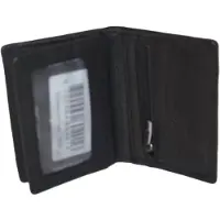 Oi zwart lederen pasjesmapje met ruimte voor wat kleingeld en biljetten / leren creditcard houder zeer klein / compact maar compleet beursje / RFID SAFE / zwart leer / 393