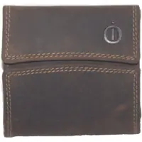 Oi Hunter bruin lederen beursje voor alleen contant geld / klein compact beursje met dubbele klep zonder pasjes / leren portemonnee zonder ruimte voor creditcards / bruin leer / 276H
