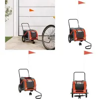 vidaXL Hondenfietstrailer oxford stof en ijzer oranje en zwart