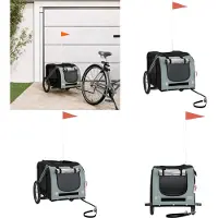 vidaXL Hondenfietstrailer oxford stof en ijzer grijs en zwart