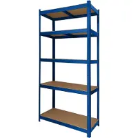 BRASQ Blauw Metalen Stellingkast - Opbergrek - Wandkast - Opbergkast - 180x90x40cm - 5 Lagen - kast - 175 KG/plank - 875 KG max
