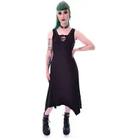 Vixxsin - Gothic Midi-jurk - Mora Dress - S tot 4XL - voor Vrouwen - zwart | Maat XXL