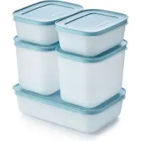 Tupperware Igloo Diepvriesdozen blauw Set 5 stuks - Alaska Diepvriesbakjes Bakjes Diepvries Blauw