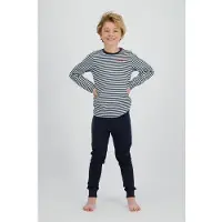 Vingino pyjama donkerblauw/wit/rood Jongens Stretchkatoen Ronde hals Streep - maat 98/104