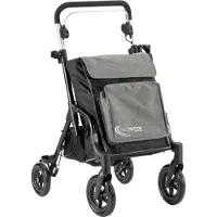 Multimotion Shopper rollator - Denim grijs/ zwart - Boodschappentrolley en rollator in 1