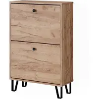 Vicco Siri Schoenkipper – 60 x 92 cm met 2 scharnierende laden Krachtige eik goud