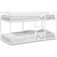 vidaXL Stapelbed zonder matras 90x190 cm staal wit