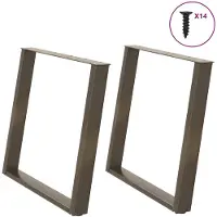 vidaXL Eettafelpoten 2 st U-vormig 100x(72-73) cm staal naturel