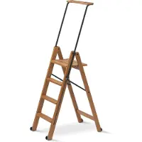 Italia Tuscania 4 Ciliegio - Huishoudtrap 4 Treden - Ladder met verstelbare Houvast en Anti-Slip - Inklapbaar - Beukenhout - ARIT - Il cuore del legno