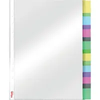Esselte Premium A4 Index Showtas - Gemaakt Van Kunststof met 8 Tabs - 80 Micron - Transparant