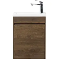 Guido Gusto Fonteinmeubel Antonio 40cm walnoot met mat zwarte wastafel