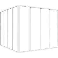 Vente-unique Glazen hoekbinnenraam in gepoedercoat aluminium - L120 x L120 x H105 - Wit - BAYVIEW
