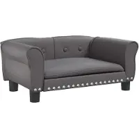 vidaXL Hondenmand 70x45x30 cm kunstleer grijs