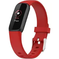 Strap-it Siliconen Smartwatch bandje - Geschikt voor Fitbit Luxe siliconen bandje - rood - Horlogeband / Polsband / Armband - Maat: Maat L