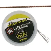 FOX Rage Predator 49 Strand Coated Fishing Steel Line 10 M Transparant 12 kg