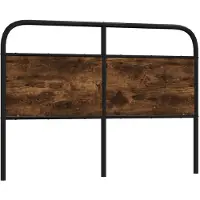 vidaXL Vervangend hoofdbord 140 cm staal en bewerkt hout gerookt eikenkleurig
