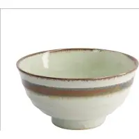 Tokyo Design Studio – Wasabi – Ramen Bowl – Noodle Kom - Beige/Groen – 17x9cm – 900ml
