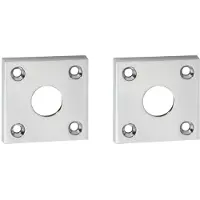 Sans marque Chromen rozet - Vierkant - 2 stuks