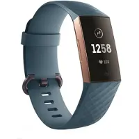 Strap-it Siliconen bandje - geschikt voor Fitbit Charge 3 / Fitbit Charge 4 - grijsblauw - Maat: Maat L