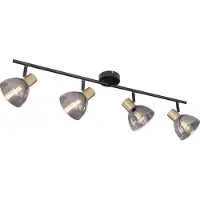 Globo Lighting 4-lichts plafondlamp Jay zwart met goud