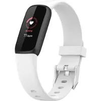Strap-it Siliconen Smartwatch bandje - Geschikt voor Fitbit Luxe siliconen bandje - wit - Horlogeband / Polsband / Armband - Maat: Maat L