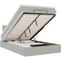 vidaXL Ottoman bed met matras 120x200 cm fluweel lichtgrijs