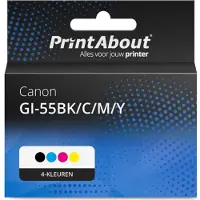 PrintAbout Inktcartridge GI-55BK/C/M/Y 4-kleuren Multipack geschikt voor Canon