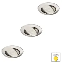Lybardo - Inbouwspots extra klein 3-pack - Kantelbaar + LED Spot 3W - Warmwit Licht